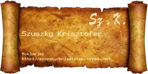 Szuszky Krisztofer névjegykártya