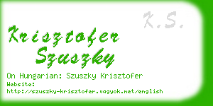 krisztofer szuszky business card
